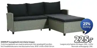 Jysk Ondrup loungebank met chaise longue aanbieding