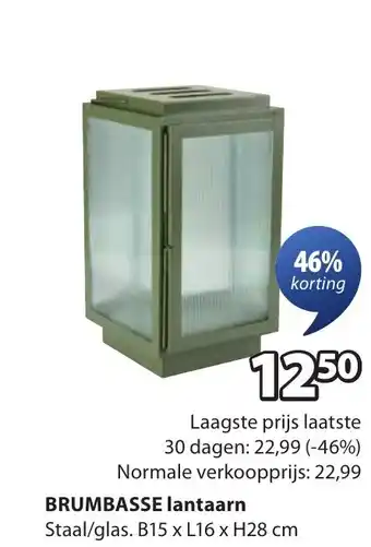 Jysk Brumbasse lantaarn aanbieding