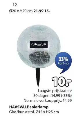 Jysk Havsvale solarlamp aanbieding