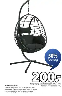 Jysk Bork hangstoel aanbieding