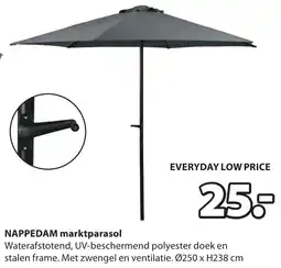 Jysk Nappedam marktparasol aanbieding