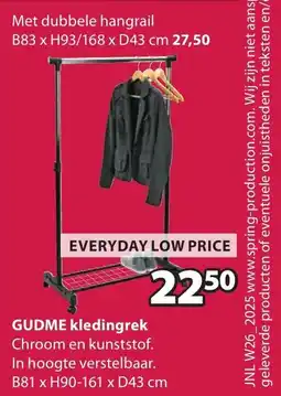 Jysk Gudme kledingrek aanbieding