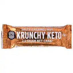 Holland & Barrett Good Good Krunchy Keto Reep Salty Caramel Nut - 35g aanbieding