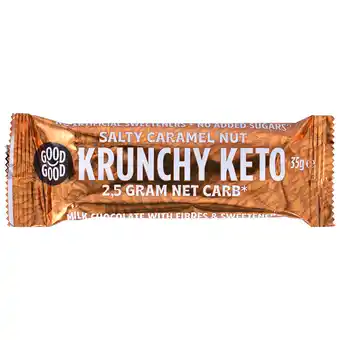Holland & Barrett Good Good Krunchy Keto Reep Salty Caramel Nut - 35g aanbieding