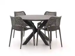 Kees Smit Forza Ripi/Fidenza ø126cm dining tuinset 5-delig stapelbaar aanbieding