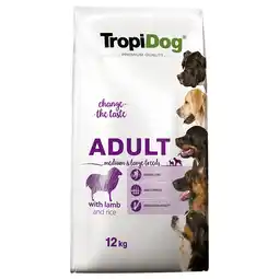 Zooplus 2x 12kg Tropidog Premium Adult Medium & Large Lam & Rijst hondenvoer droog aanbieding