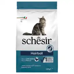 Zooplus 1.5kg Schesir Original Haarbal met kip droogvoer voor katten aanbieding