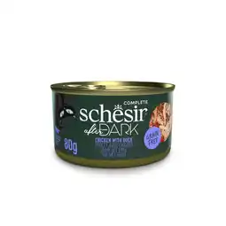 Zooplus 12x80g Schesir After Dark Kip & Eend natvoer voor katten aanbieding