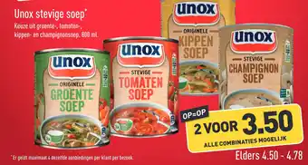 ALDI Unox stevige soep 800ml aanbieding