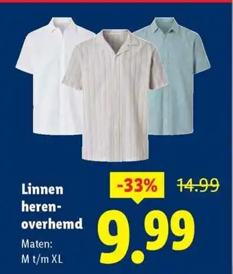 Lidl Linnen heren overhemd aanbieding