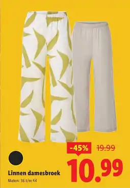 Lidl Linnen damesbroek aanbieding