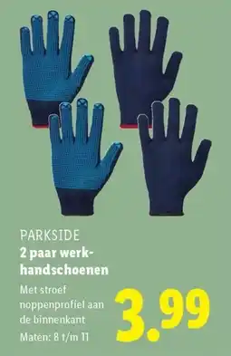 Lidl PARKSIDE 2 paar werk handschoenen aanbieding