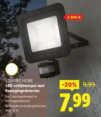 Lidl LIVARNO HOME LED-schijnwerper met bewegingsdetector aanbieding