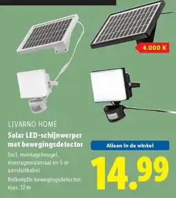 Lidl LIVARNO HOME Solar LED schijnwerper met bewegingsdetector aanbieding