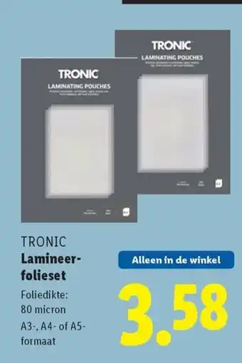 Lidl TRONIC Lamineer folieset aanbieding