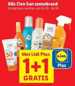Lidl Alle Cien Sun zonnebrand aanbieding