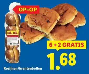 Lidl Rozijnen krentenbollen aanbieding
