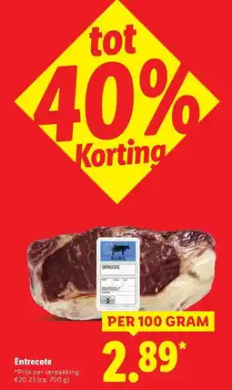Lidl Entrecote aanbieding