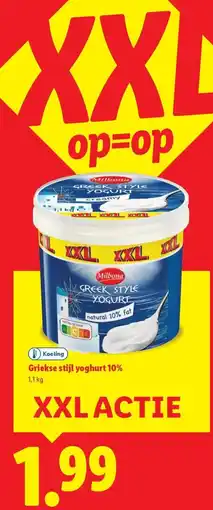 Lidl Griekse stijl yoghurt 10% aanbieding