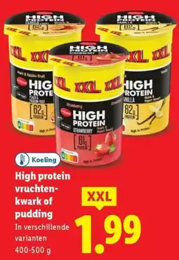 Lidl High protein vruchten kwark of pudding aanbieding