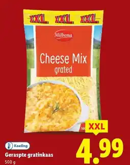 Lidl Geraspte gratinkaas aanbieding