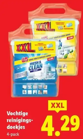 Lidl Vochtige reinigings- doekjes aanbieding