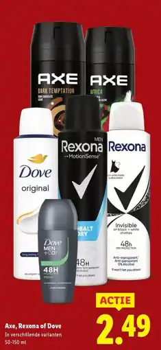 Lidl Axe, Rexona of Dove aanbieding
