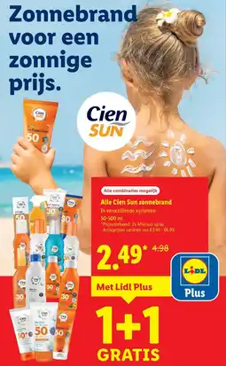 Lidl Alle Cien Sun zonnebrand aanbieding