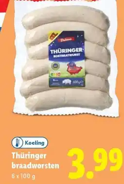Lidl Thüringer braadworsten aanbieding