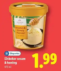 Lidl IJsbeker sesam & honing aanbieding