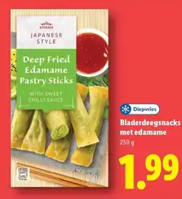 Lidl Bladerdeegsnacks met edamame aanbieding