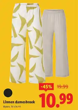Lidl Linnen damesbroek aanbieding