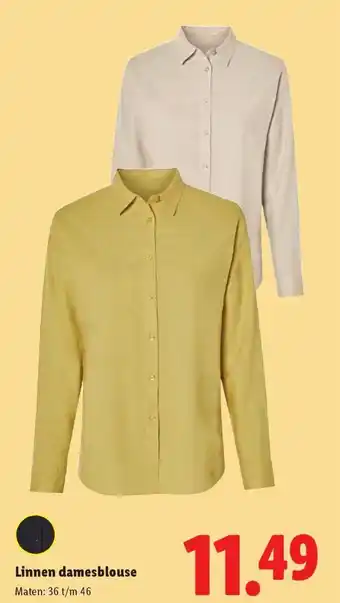 Lidl Linnen damesblouse aanbieding