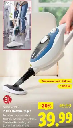 Lidl Silvercrest 2 in 1 stoomreiniger aanbieding