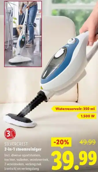 Lidl Silvercrest 2 in 1 stoomreiniger aanbieding