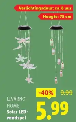 Lidl Livarno home Solar led windspel aanbieding