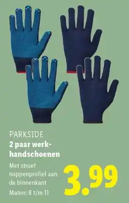 Lidl Parkside 2 paar werk handschoenen aanbieding