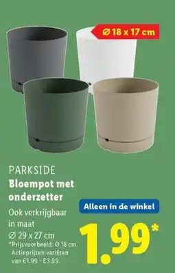 Lidl Parkside bloempot met onderzetter aanbieding