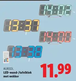 Lidl AURIOL LED wand tafelklok aanbieding