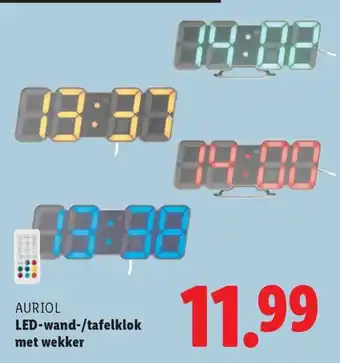 Lidl AURIOL LED wand tafelklok aanbieding