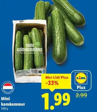 Lidl Mini komkommer aanbieding