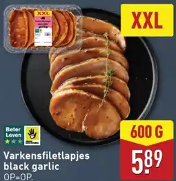 ALDI Varkensfiletlapjes black garlic aanbieding