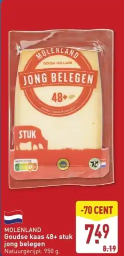 ALDI MOLENLAND Goudse kaas 48+ stuk jong belegen aanbieding