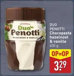 ALDI Duo Penotti Chocopasta Hazelnoot & Vanille aanbieding