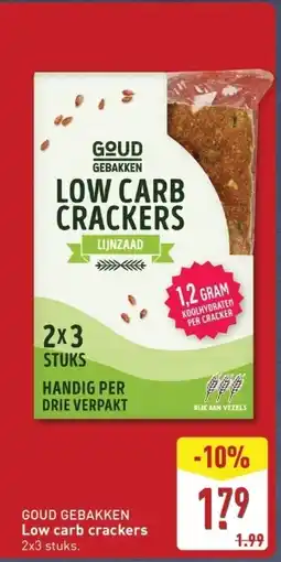 ALDI Goud Gebakken low carb crackers aanbieding