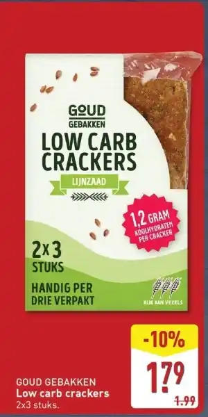 ALDI Goud Gebakken low carb crackers aanbieding