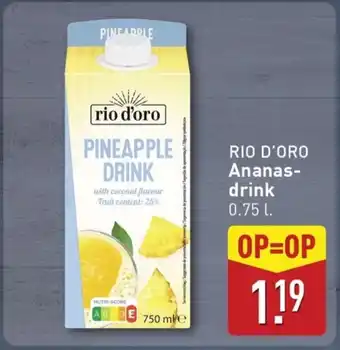 ALDI rio d'oro Ananas drink aanbieding