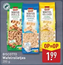 ALDI Biscotto Wafelrolletjes aanbieding