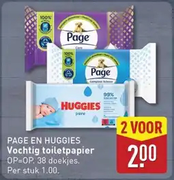 ALDI Page en huggies vochtig toiletpapier aanbieding