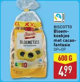 ALDI Biscotto Bloem koekjes met cacao fantasie aanbieding